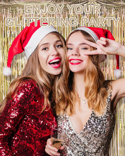 Perdea Franjurata, Model Decor Petrecere, pentru Fundal de Poze, Amenajare Colorata a Petrecerii, Dimensiune , Gold Sampanie