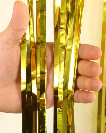 Perdea Franjurata, Model Decor Petrecere, pentru Fundal de Poze, Amenajare Colorata a Petrecerii, Dimensiune , Gold