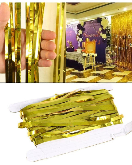 Perdea Franjurata, Model Decor Petrecere, pentru Fundal de Poze, Amenajare Colorata a Petrecerii, Dimensiune , Gold