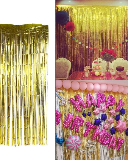 Perdea Franjurata, Model Decor Petrecere, pentru Fundal de Poze, Amenajare Colorata a Petrecerii, Dimensiune , Gold