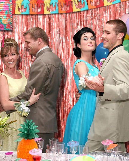 Perdea Franjurata, Model Decor Petrecere, pentru Fundal de Poze, Amenajare Colorata a Petrecerii, Dimensiune , Rose Gold