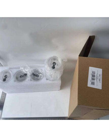 4 Pahare din Sticla, Capace din Plastic si Paie Incluse, 500 mL, Transparente