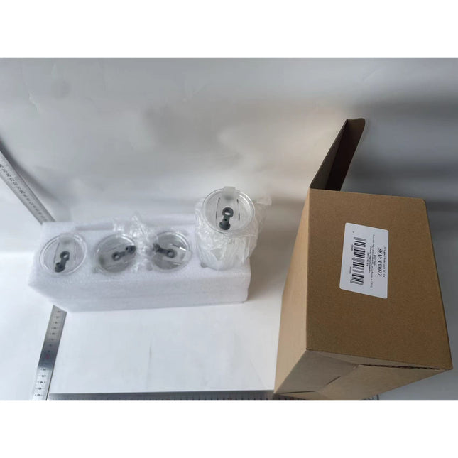 4 Pahare din Sticla, Capace din Plastic si Paie Incluse, 500 mL, Transparente