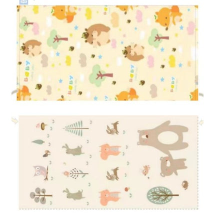 Covoras de Joaca pentru Copii Termic cu 2 Fete, Model Arici si Ursuleti, cu Spuma, Impermeabil, Antiderapant, x x