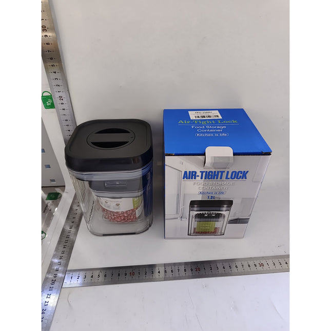 Cutii de Depozitare Alimente, din 2 Cutii de Tip Container de 0.5 si 1.3 l, Recipiente pentru Cereale in Bucatarie, Transparente cu Capac
