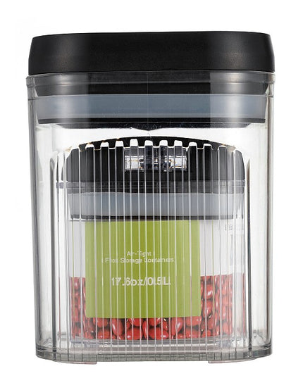 Cutii de Depozitare Alimente, din 2 Cutii de Tip Container de 0.5 si 1.3 l, Recipiente pentru Cereale in Bucatarie, Transparente cu Capac