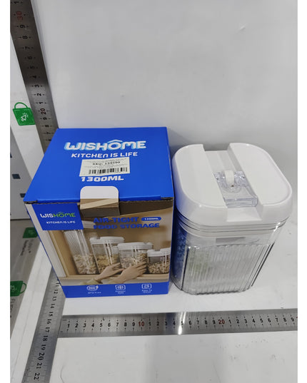 Cutii de Depozitare Alimente, din 2 Cutii de tip Container, Recipiente pentru Cereale in Bucatarie, 1.2 L- , 2.5 L- , Transparente cu Capac