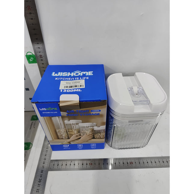 Cutii de Depozitare Alimente, din 2 Cutii de tip Container, Recipiente pentru Cereale in Bucatarie, 1.2 L- , 2.5 L- , Transparente cu Capac