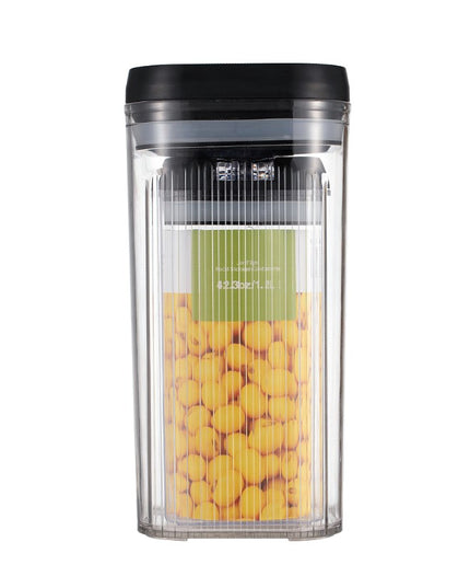 Cutii de Depozitare Alimente, din 2 Cutii de Tip Container de 1.2 si 2.5 l, Recipiente pentru Cereale in Bucatarie, Transparente cu Capac