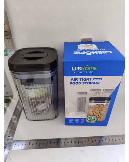 Cutii de Depozitare Alimente, din 2 Cutii de Tip Container de 0.8 si 1.3 l, Recipiente pentru Cereale in Bucatarie, Transparente cu Capac