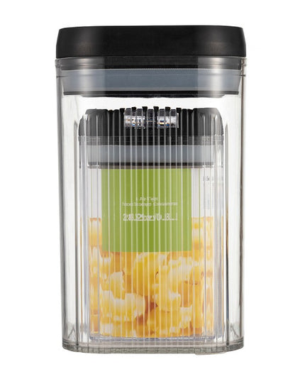 Cutii de Depozitare Alimente, din 2 Cutii de Tip Container de 0.8 si 1.3 l, Recipiente pentru Cereale in Bucatarie, Transparente cu Capac