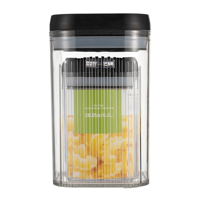 Cutii de Depozitare Alimente, din 2 Cutii de Tip Container de 0.8 si 1.3 l, Recipiente pentru Cereale in Bucatarie, Transparente cu Capac