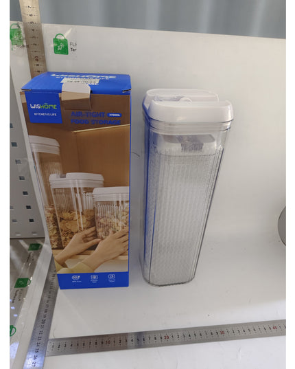 Cutii de Depozitare Alimente, din 2 Cutii de tip Container, Recipiente pentru Cereale in Bucatarie, 1.2 L- , 2.5 L- , Transparente cu Capac