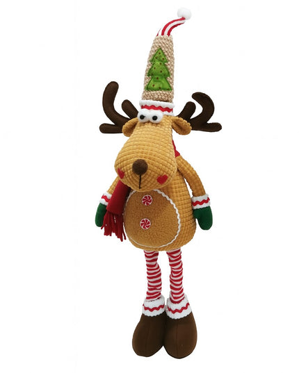 Figurina de Craciun Ren Textil, Ren Telescopic pentru Craciun, din Material Textil Moale in 2 Dimensiuni