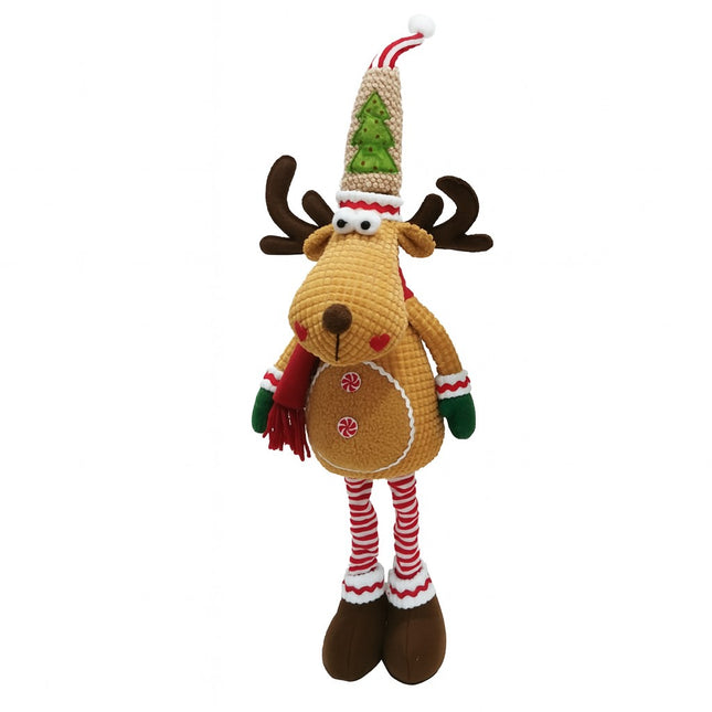 Figurina de Craciun Ren Textil, Ren Telescopic pentru Craciun, din Material Textil Moale in 2 Dimensiuni