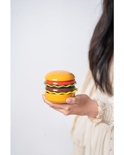Set Farfurii Ceramice sub Forma de Burger, din Ceramica, pentru Sosuri si Gustari, Mini Farfurii Stivuibile
