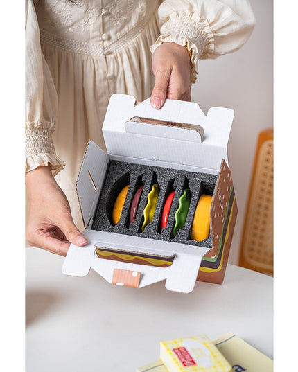 Set Farfurii Ceramice sub Forma de Burger, din Ceramica, pentru Sosuri si Gustari, Mini Farfurii Stivuibile
