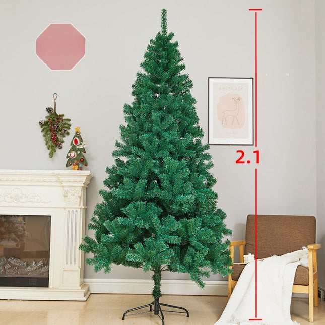 Brad de Craciun artificial cu suport inclus , 800 ramuri/varfuri, material plastic, suport clasic, fara iluminare, utilizat pentru interior/exterior