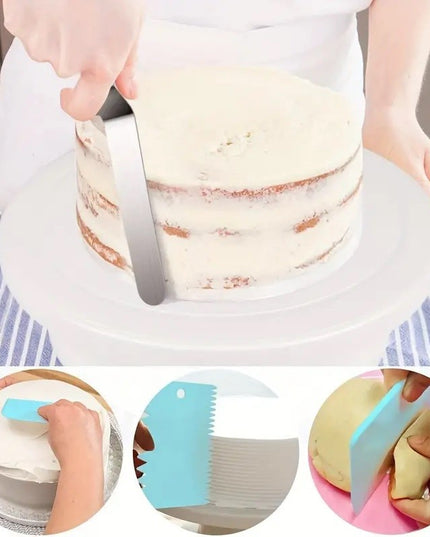 de 216 Piese de Copt pentru Prajituri, 3 Tavi de Copt, Nivelator, Forme Cupcake, Pos pentru Ornat cu 7 Capete, Feliator Tort, din Otel Inoxidabil