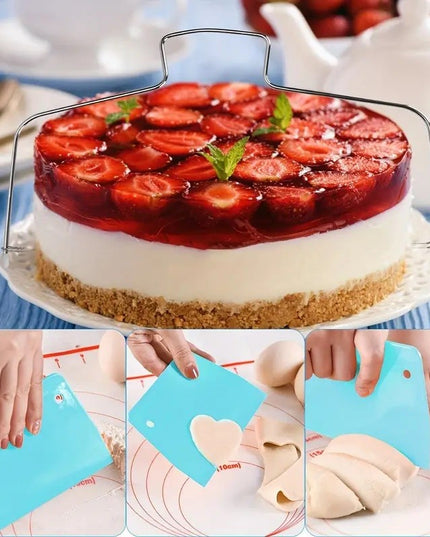 de 216 Piese de Copt pentru Prajituri, 3 Tavi de Copt, Nivelator, Forme Cupcake, Pos pentru Ornat cu 7 Capete, Feliator Tort, din Otel Inoxidabil