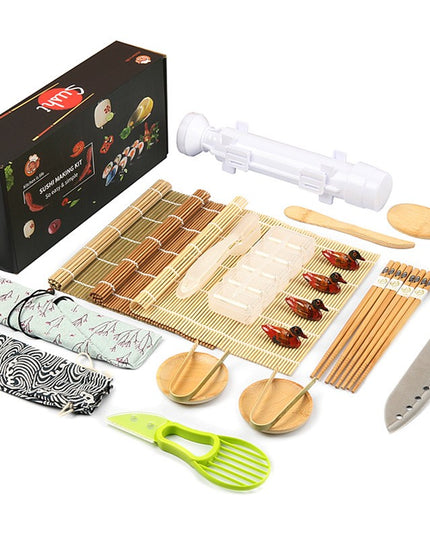 Ustensile pentru Sushi, din 24 Accesorii pentru Sushi, pentru Sushi HOME MADE, Cutit Inclus, Forme, Betisoare