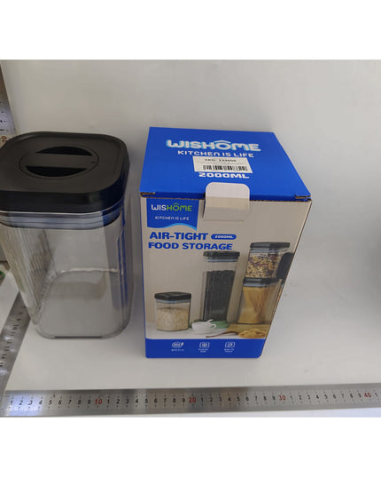 de Depozitare Alimente, tip Container, 1.9L,Recipiente pentru Cereale in Bucatarie, Transparente cu Capac