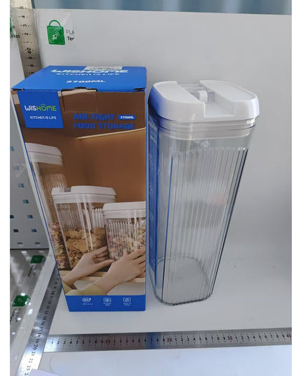 de Depozitare Alimente, de Tip Container, 3.7L,Recipiente pentru Cereale in Bucatarie, Transparente cu Capac