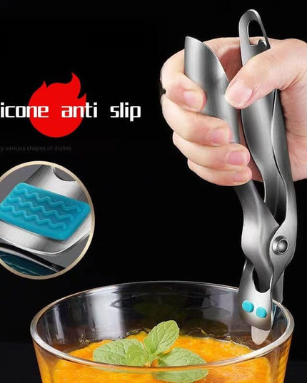 Clema pentru Boluri, Anti-Alunecare, din Otel Inoxidabil si Silicon, de Uz Casnic, Rezistent la Temperaturi Inalte,