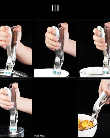 Clema pentru Boluri, Anti-Alunecare, din Otel Inoxidabil si Silicon, de Uz Casnic, Rezistent la Temperaturi Inalte