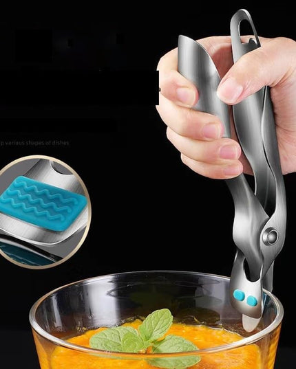 Clema pentru Boluri, Anti-Alunecare, din Otel Inoxidabil si Silicon, de Uz Casnic, Rezistent la Temperaturi Inalte,