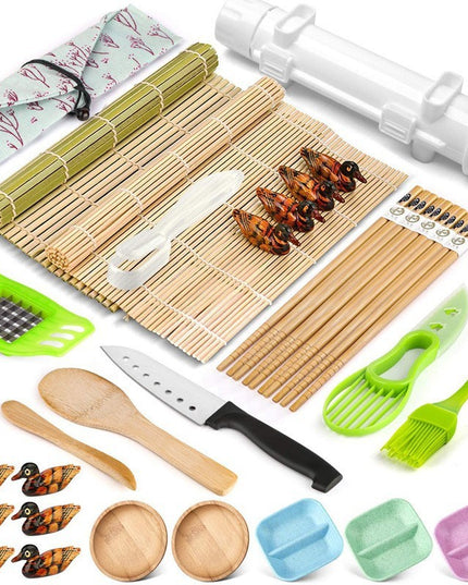 Ustensile pentru Sushi, din 31 Accesorii pentru Sushi, pentru Sushi HOME MADE, Cutit Inclus, Forme, Betisoare