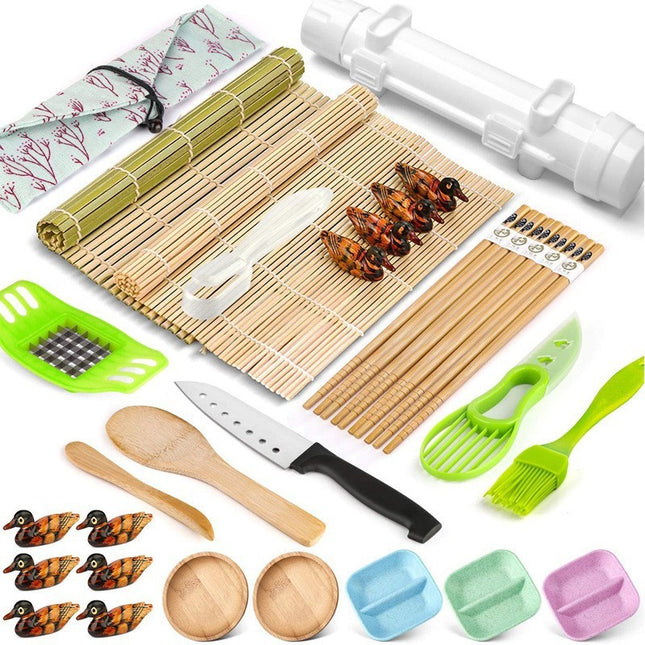 Ustensile pentru Sushi, din 31 Accesorii pentru Sushi, pentru Sushi HOME MADE, Cutit Inclus, Forme, Betisoare