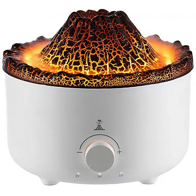 Umidificator de tip vulcan, cu aromaterapie, cu telecomanda, 560 ml, model V21B