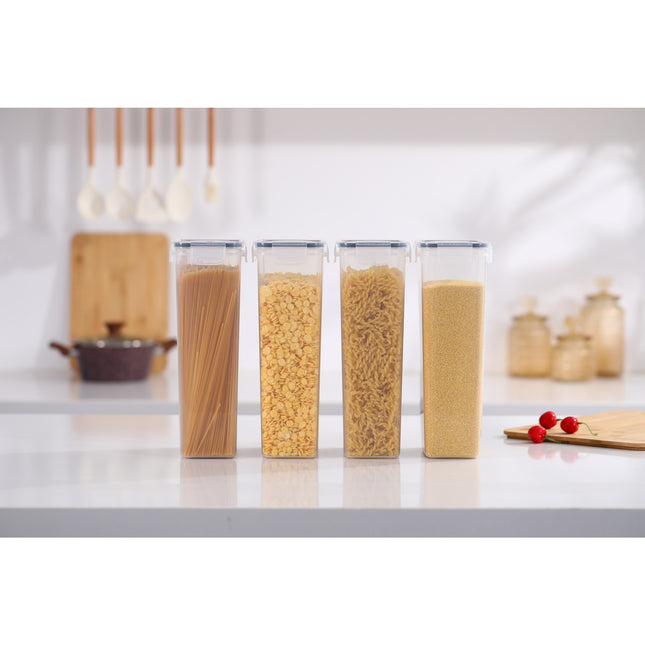 4 Recipiente din Plastic, pentru Alimente/Obiecte, Inchidere Ermetica, .8l