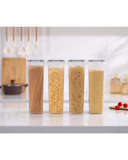 4 Recipiente din Plastic, pentru Alimente/Obiecte, Inchidere Ermetica, .8l