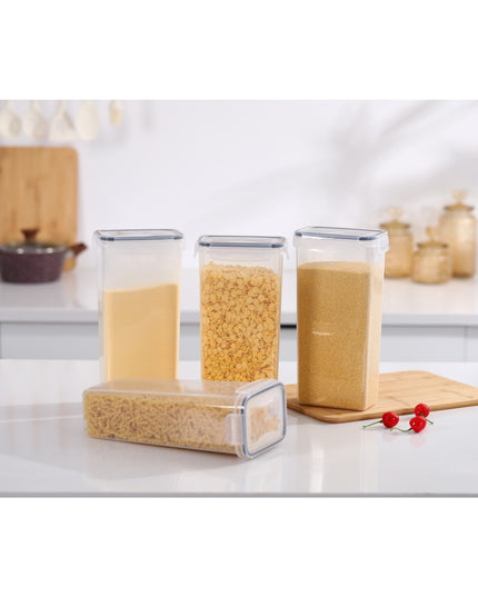 4 Recipiente din Plastic, pentru Alimente/Obiecte, Inchidere Ermetica, .8l