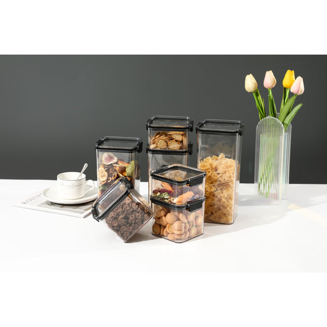 4 Recipiente din Plastic, pentru Alimente/Obiecte, Inchidere Ermetica, ml, ml, ml