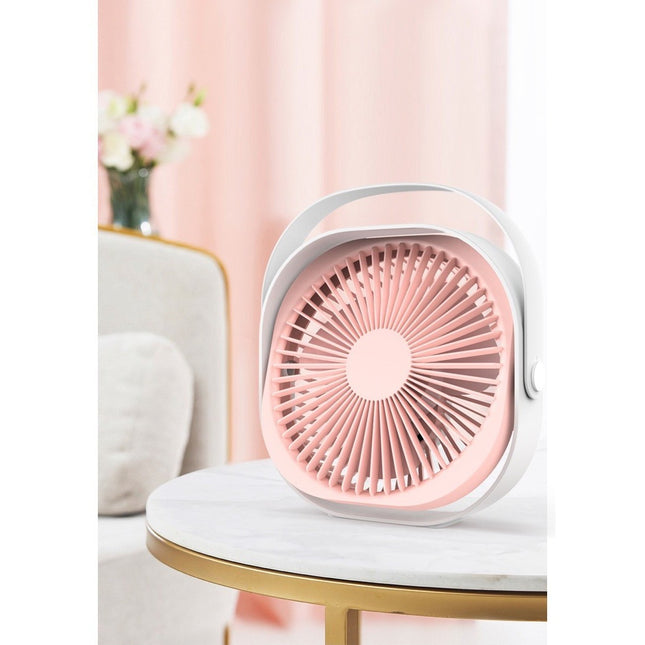 Mini ventilator pentru birou cu usb, rotire 360 grade, 3 viteze, 4000 mA