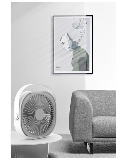 Mini ventilator pentru birou cu usb, rotire 360 grade, 3 viteze, 4000 mA