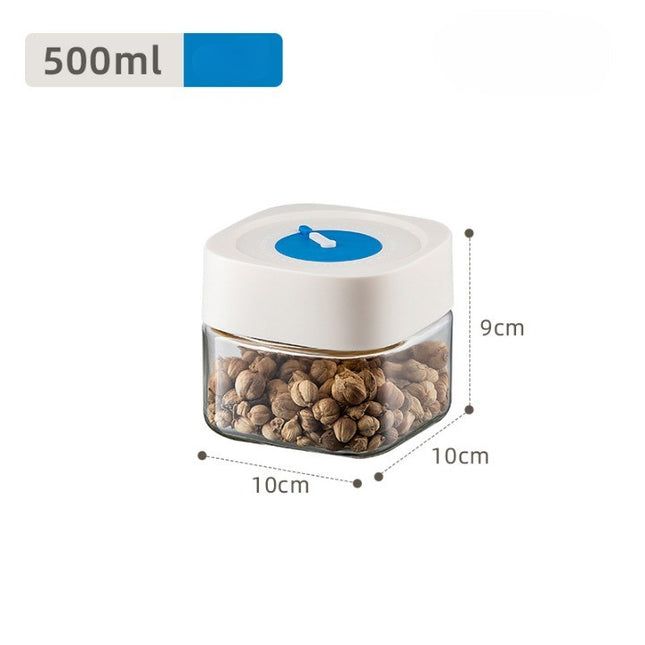 Borcan din Sticla de Inalta Calitate, Capac Ermetic, Uz Casnic, Depozitarea Condimentelor sau a Alimentelor Umede si Uscate, 500 mL