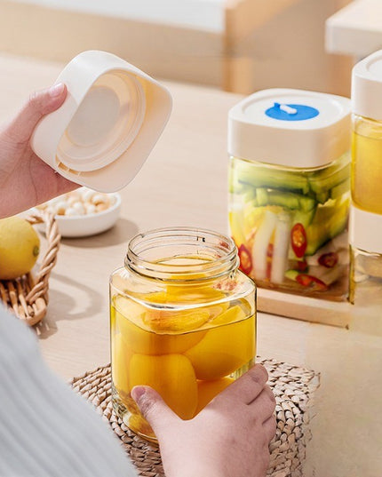 Borcan din Sticla de Inalta Calitate, Capac Ermetic, Uz Casnic, Depozitarea Condimentelor sau a Alimentelor Umede si Uscate, 500 mL