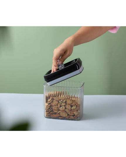 6 Recipiente din Plastic, pentru Alimente/Obiecte, Inchidere Ermetica, Textura Ondulata, .5l, .3l