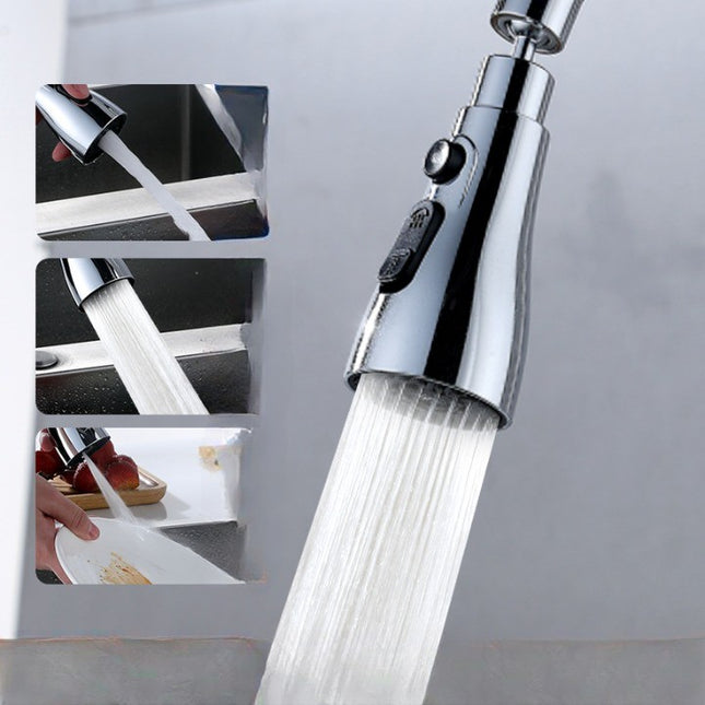 Extensie Robinet Bucatarie, Universal, 3 Moduri de Curgere Apa, Otel Inoxidabil, Rotire 360 de Grade, Cap Pivotant, Adaptor Baterie Bucatarie