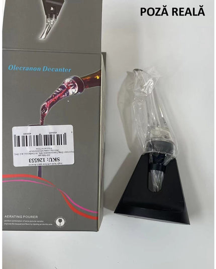 Aerator cu Turnator de Vin 2in1, Decantare, Anti-Picurare, Fara Scurgere