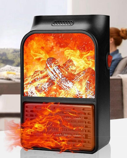 Mini Aeroterma Puternica Portabila Putere 1000W, Mini radiator electric cu Display LCD, efect de semineu si flacara, cu telecomanda