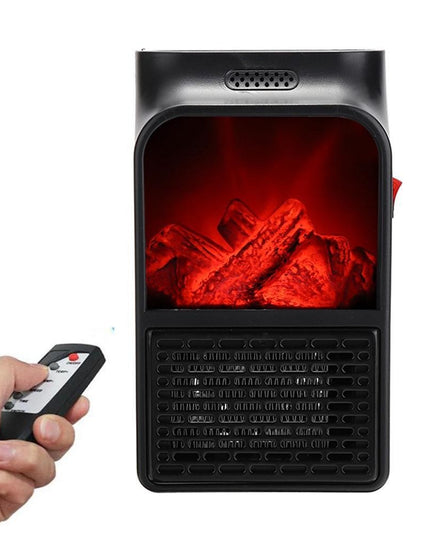 Mini Aeroterma Puternica Portabila Putere 1000W, Mini radiator electric cu Display LCD, efect de semineu si flacara, cu telecomanda