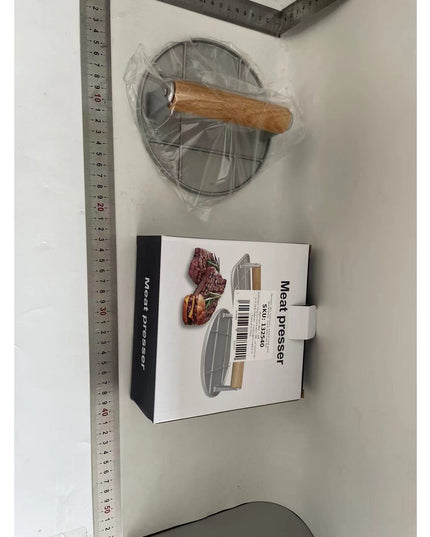 Presa Manuala pentru Carne, din Aliaj de Aluminiu, Maner din Lemn, Presa pentru Burgeri, Usor de Curatat si Folosit, Rotunda