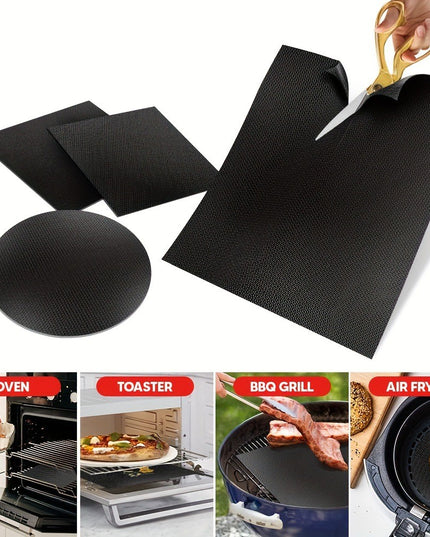 4 Folii Antiaderente din Teflon, Multifunctionale, Rezistente la Apa si Temperaturi Ridicate, pentru Gratar, Cuptor, BBQ Grill