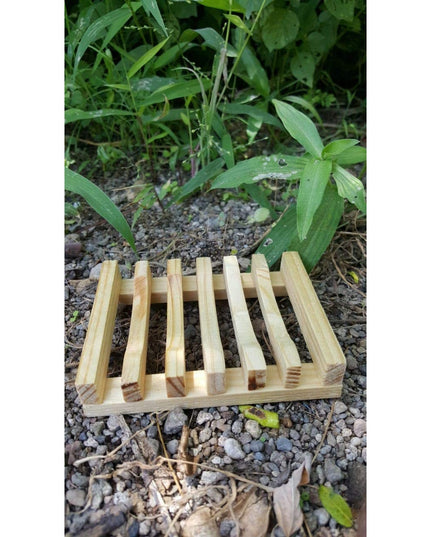 Savoniera, din Lemn de Bambus, Scurgere Apa, 11.5 x 8 cm, Natur
