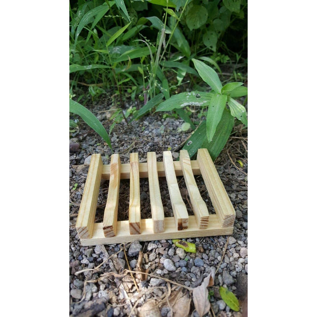 Savoniera, din Lemn de Bambus, Scurgere Apa, 11.5 x 8 cm, Natur